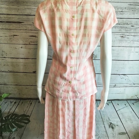 Pastel Pink Plaid Outfit VTG - Picture 4 of 7